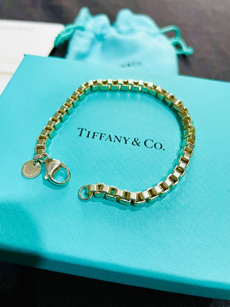 Tiffany amp Co Sterling Silver 925 Venetian Box Link Bracelet 7  12034 Length  eBay
