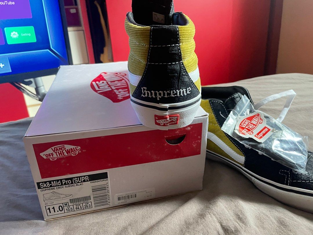 How To: Louis Vuitton x Supreme Collab Vans Sk8 Hi Custom + On Foot