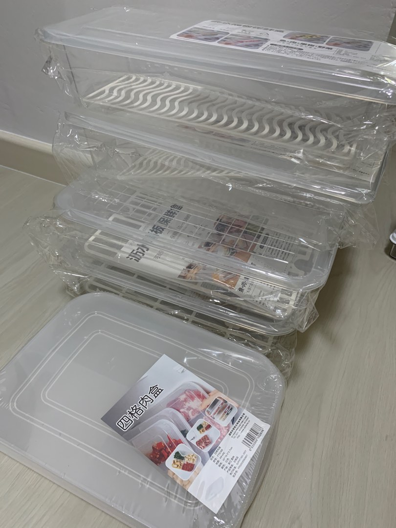 Vegetable Storage Box with filter tray, Furniture & Home Living