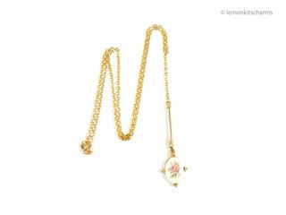Vintage 1970s Rose Y Lariat Style Necklace, nk879-c