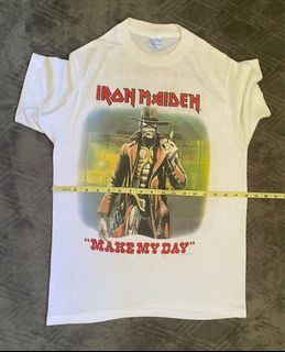 Vintage iron maiden make my day tour concert shirt
