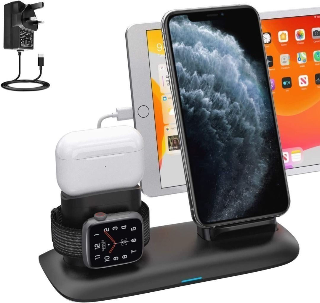 Wireless Charger 4 in 1 Wireless Charging Station for ipad Apple