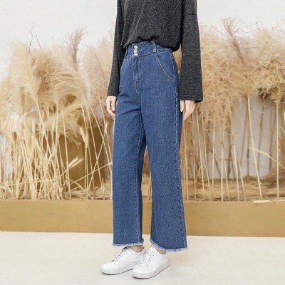 Frayed wide deals leg jeans