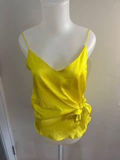 Yellow satin summer top