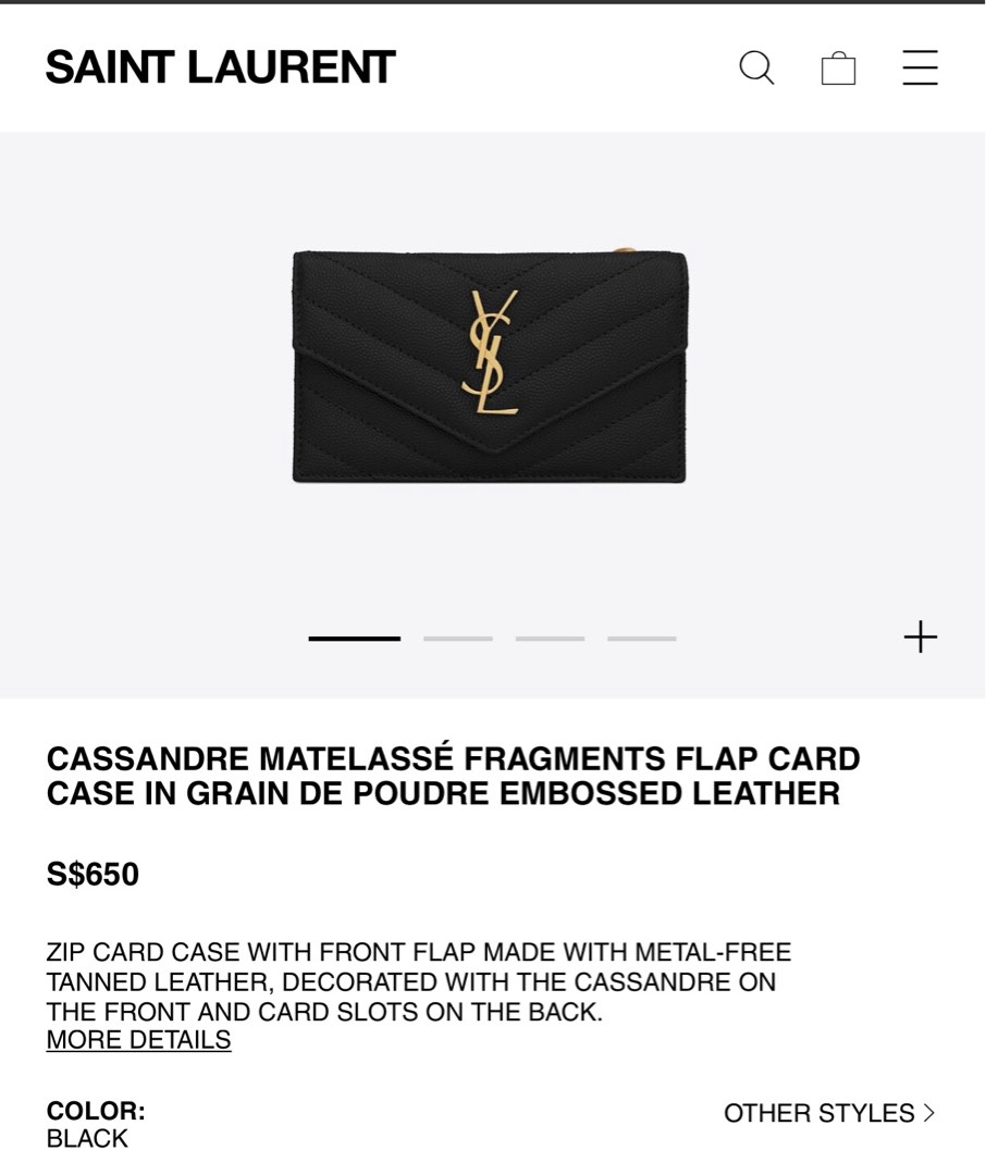 YSL Card Case, Women's Fashion, Bags & Wallets, Wallets & Card Holders
