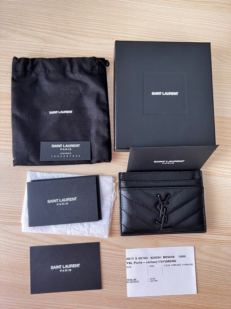 YSL Card Holder in Black Hardware, Men's Fashion, Watches & Accessories