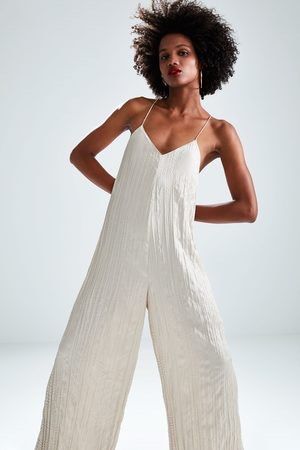 Zara crinkle jumpsuit sales