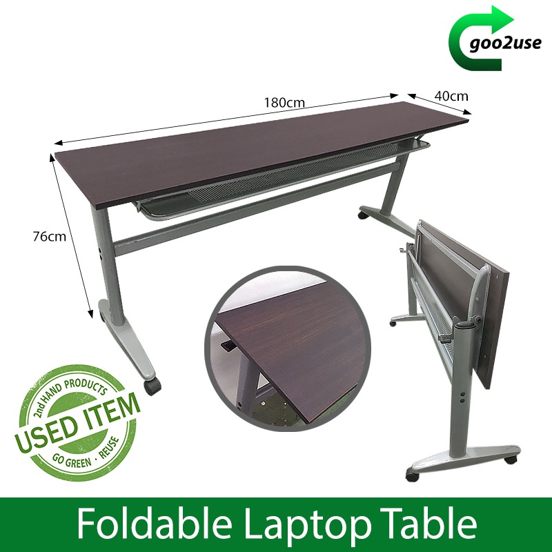 180cm x 40cm Foldable & Movable Table Laptop Computer Study Desk