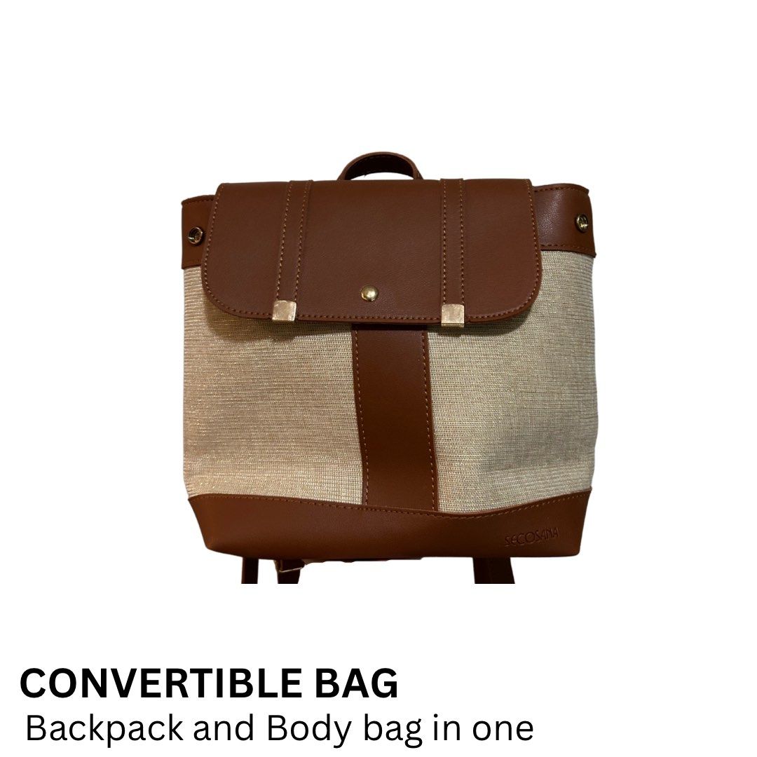 2 in 1 brown convertible bag (Category: Backpacks) located in Imus. Submitted by collset (Listing ID 1218515167, Image 1). Description: Backpack that can turn into a body bag .
