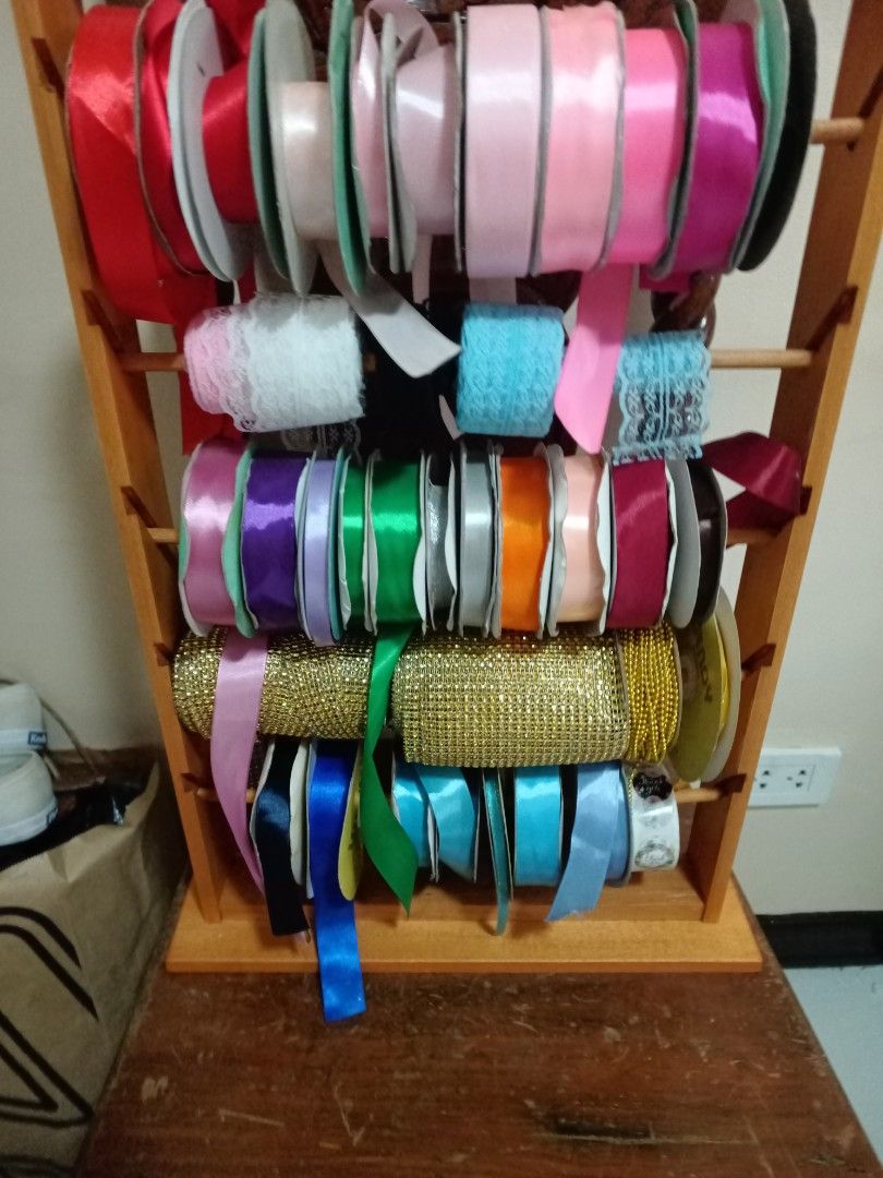 5 layer Ribbon holder + 29 Roll ribbons + 4 roll laces and more