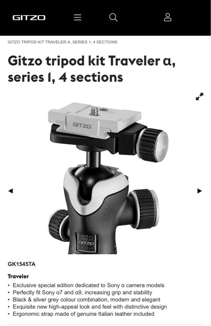 gitzo gk1545ta alpha traveler tripod kit