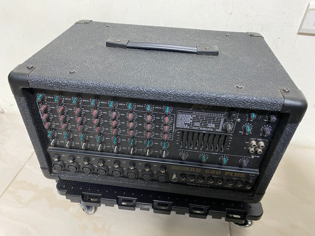 美國 PEAVEY XRD 680 混音器 POWER MIXER 數位迴音 音效處理器 美國製造 300W+300W, 耳機及錄音音訊設備