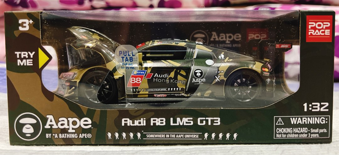 Aape By A Bathing Ape Audi R8 LMS GT3 88 (Green), 興趣及遊戲, 玩具