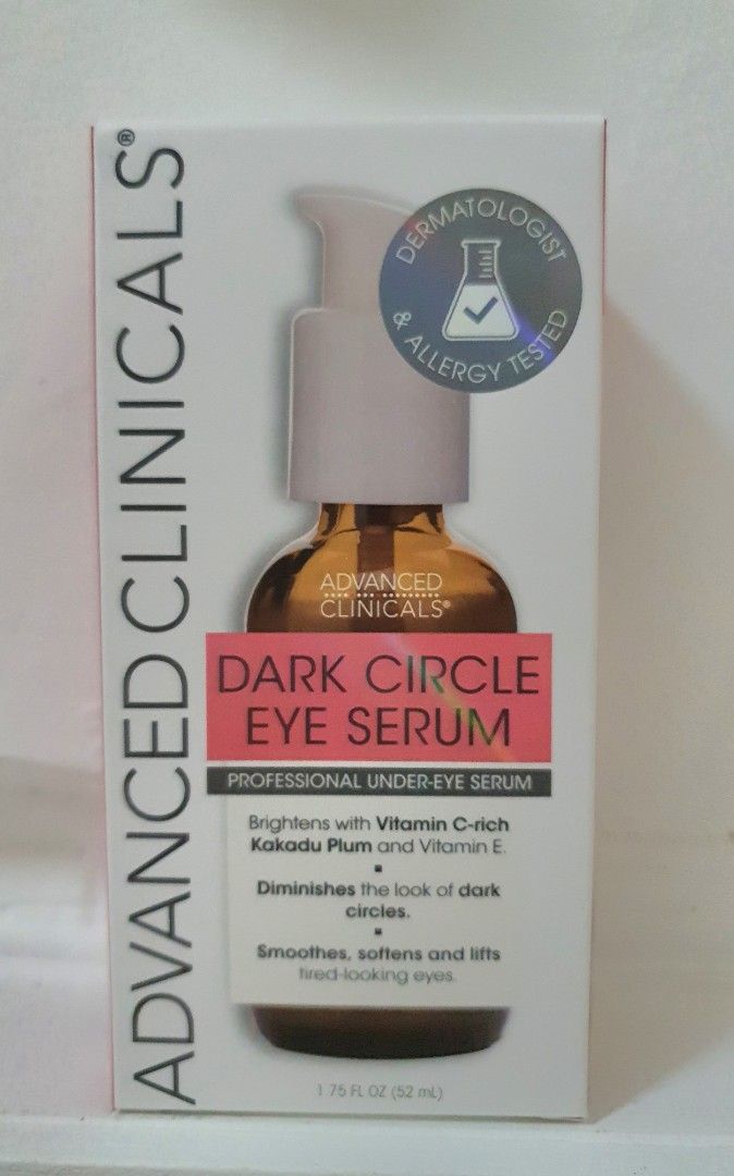 Advanced Clinicals Dark Circle Under Eye Serum Anti Aging Brightening Facial Treatment.