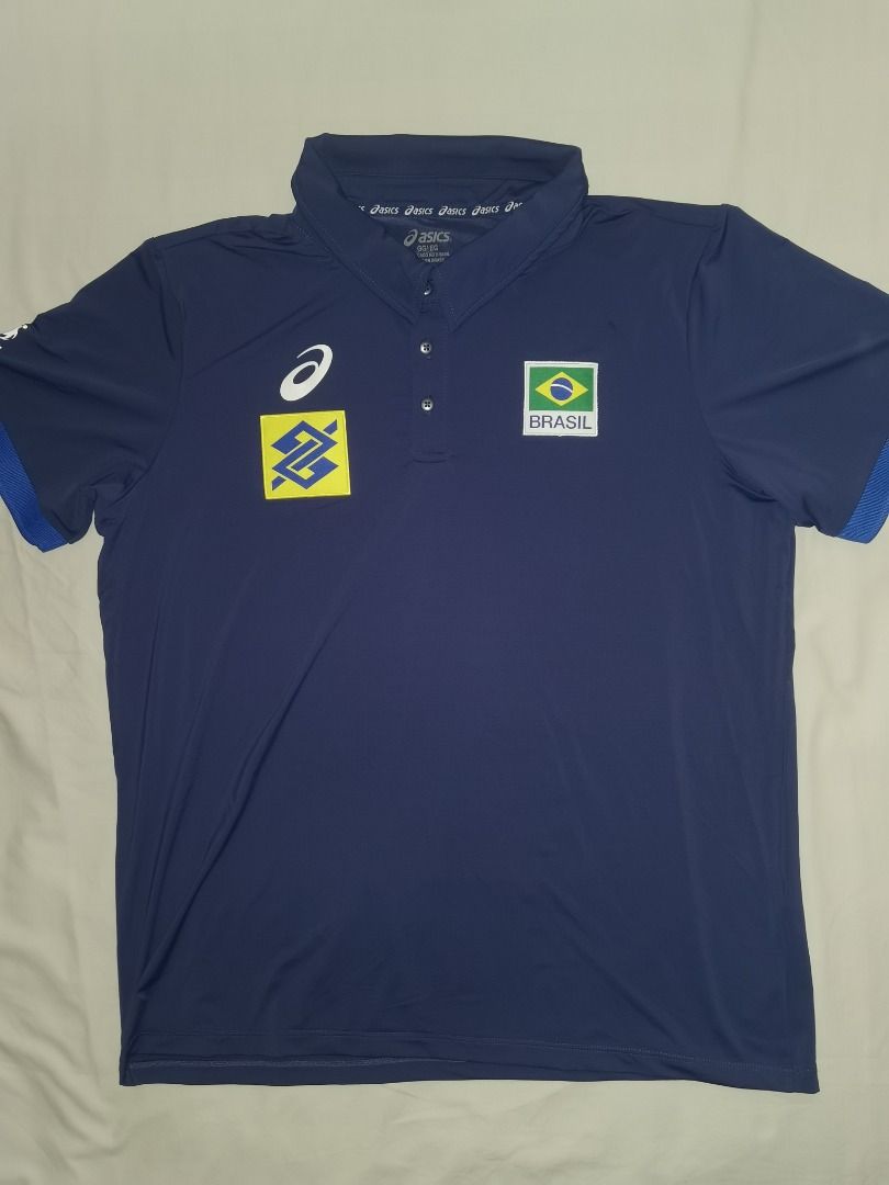 Asics Brazil Volleyball Polo Shirt, Men's Fashion, Tops & Sets, Tshirts &  Polo Shirts on Carousell