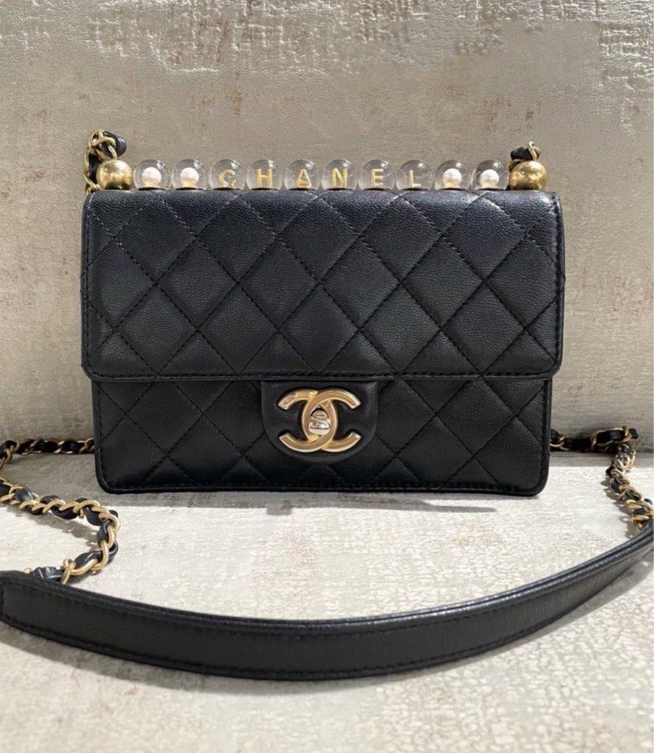 AUTHENTIC CHANEL PEARL FLAP BAG, Luxury, Bags & Wallets on Carousell