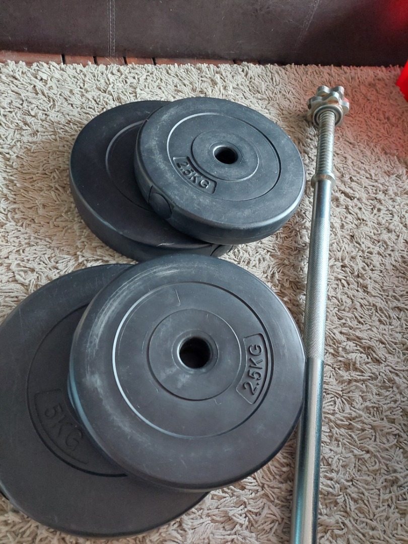 Barbell weights total 20kg, Sports Equipment, Exercise & Fitness