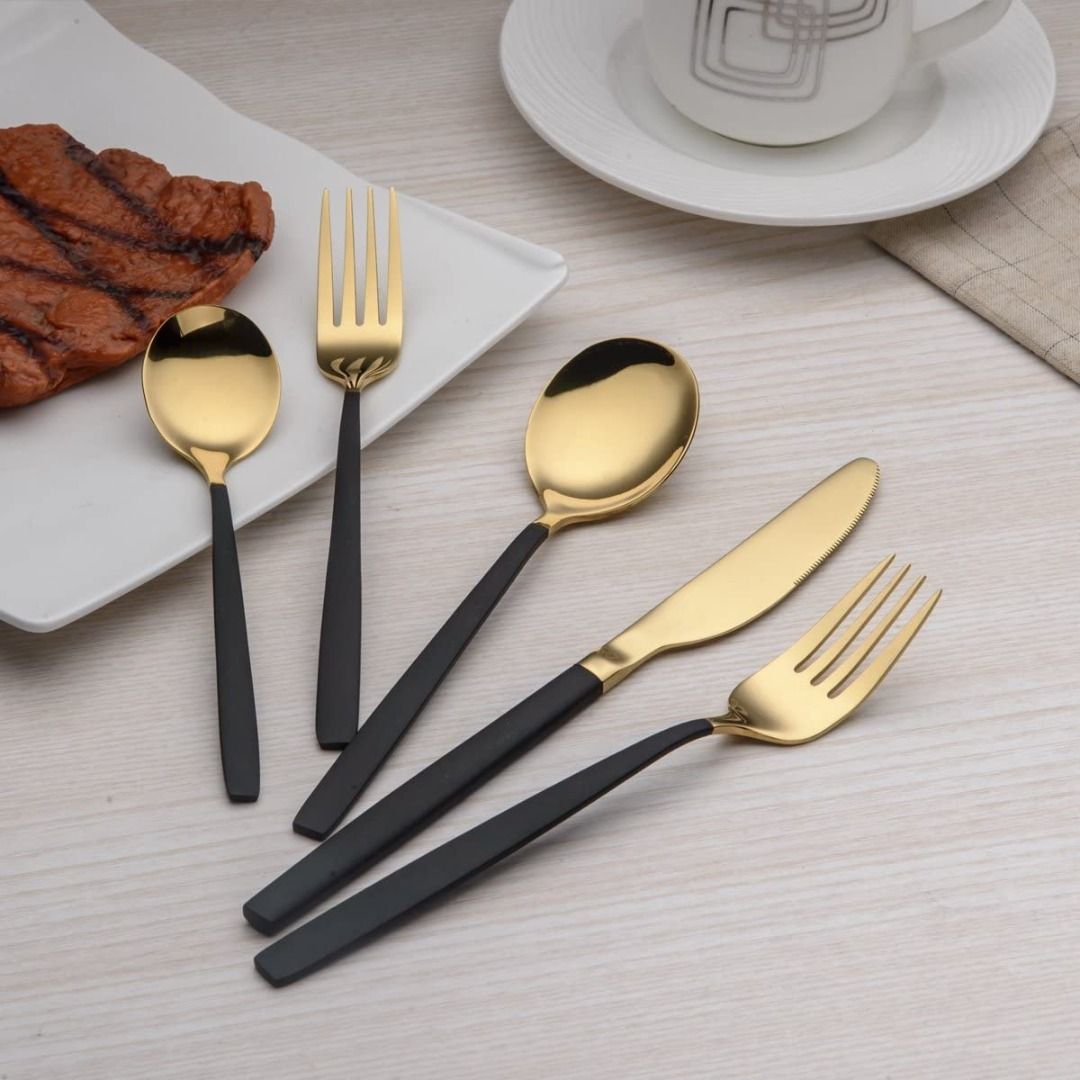 Gold and black clearance silverware