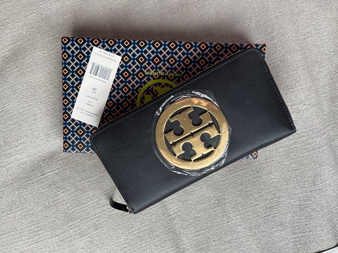 BNIB Tory Burch Charlie Zip Continental Wallet, Luxury, Bags & Wallets on  Carousell