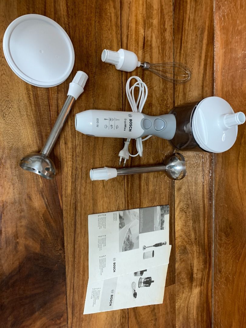 Bosch ErgoMixx 600W handheld blender with attachments MSM66150, TV ...