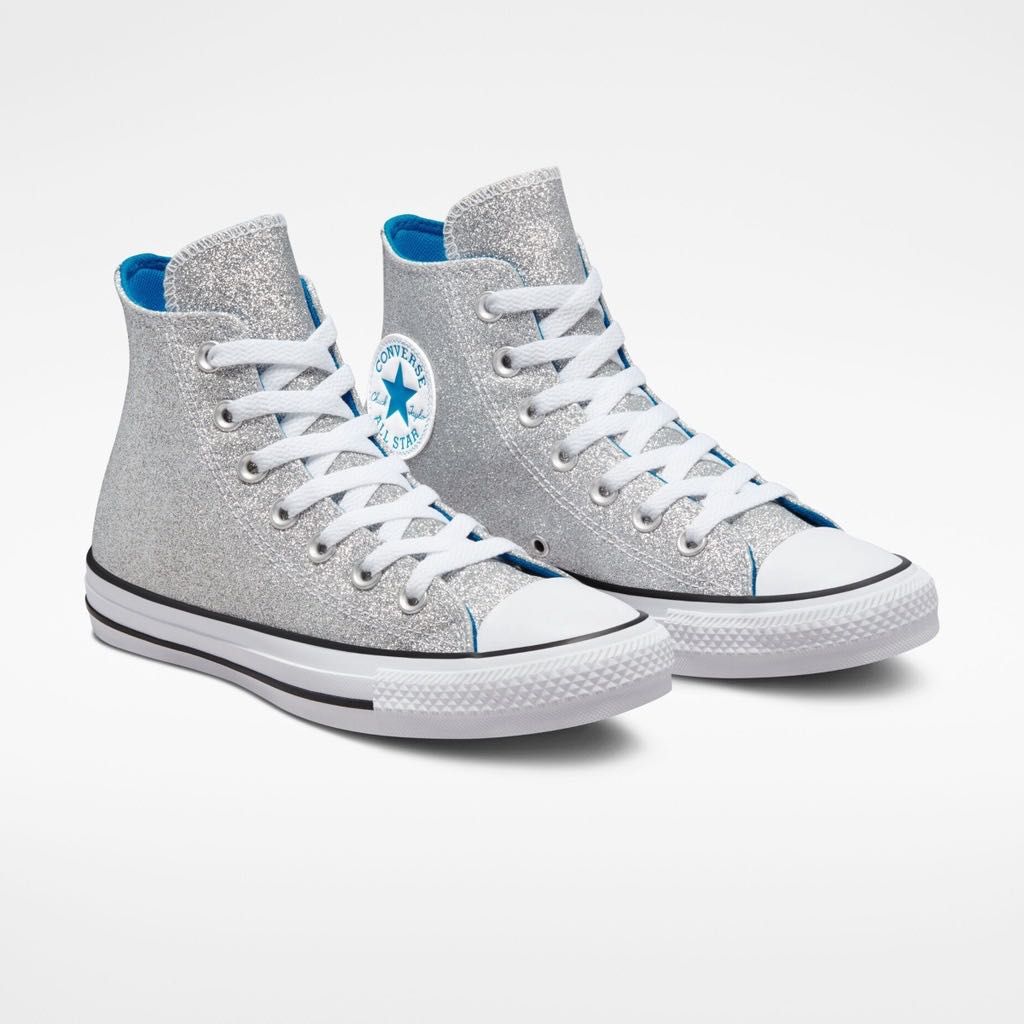 silver glitter converse women's