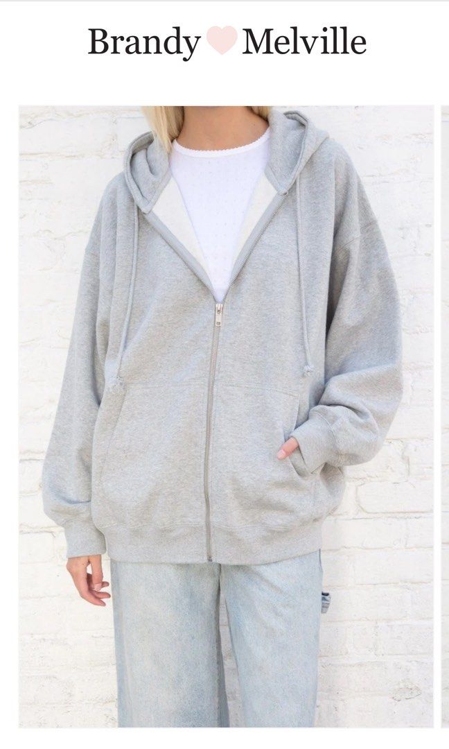 Brandy melville grey hoodie new arrivals