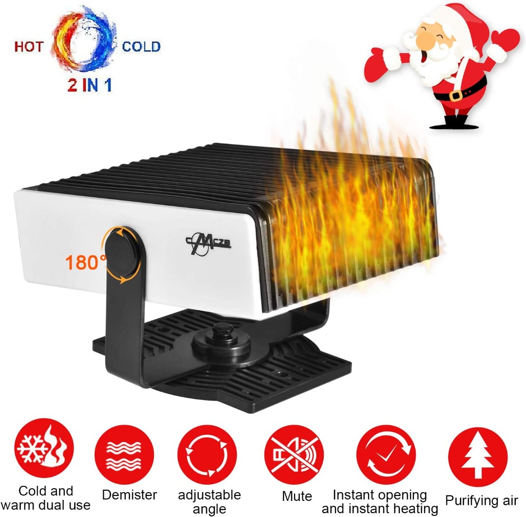 [C1423] Upgrade Portable Car Heater, 2 in 1 12V 150W Plug in Car Heater Windshield Defogger