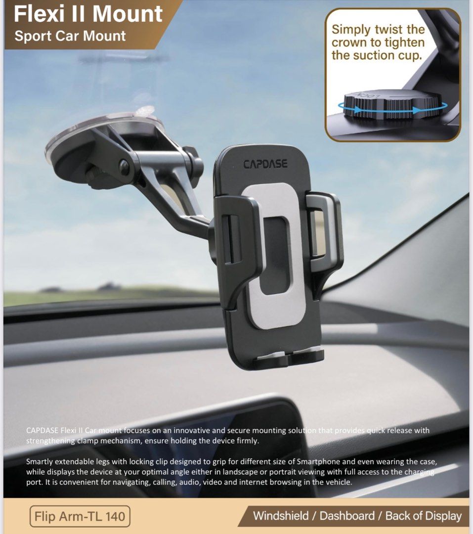 Capdase Flexi II Mount Sport Car Mount HR TL F2 140 capdase-flexi-ii-mount-sport-car-mount-hr-tl-f2-140