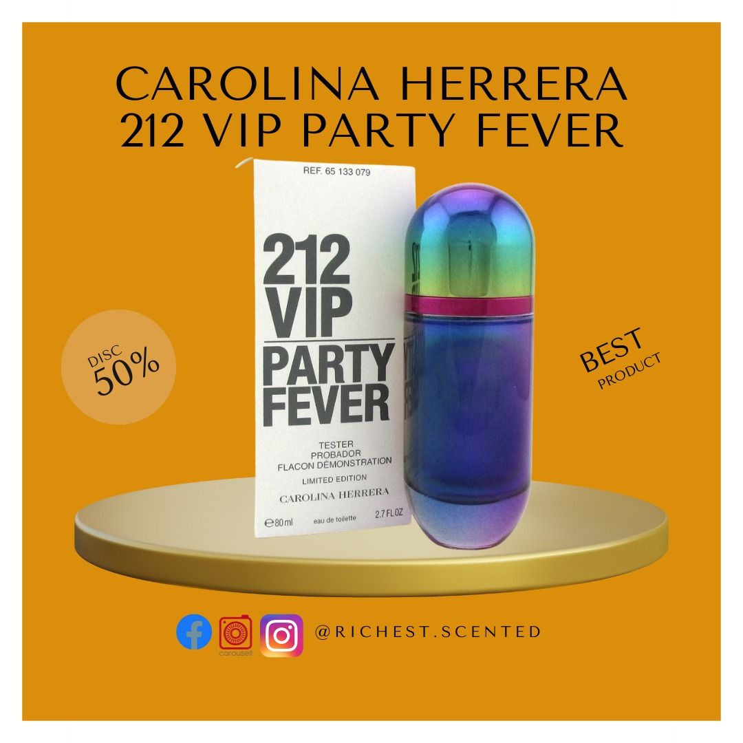 CAROLINA HERRERA 212 VIP PARTY FEVER ORIGINAL TESTER PERFUME, Women's ...