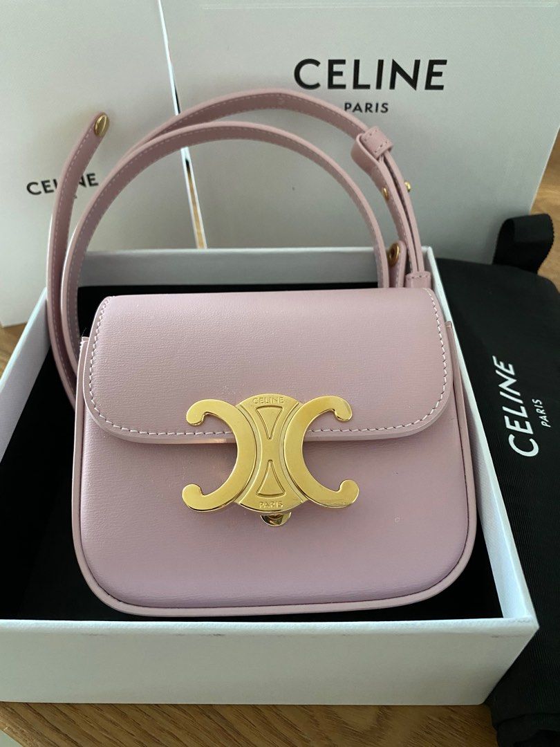 Celine mini Triomphe 粉紅色限量版, 名牌, 手袋及銀包- Carousell