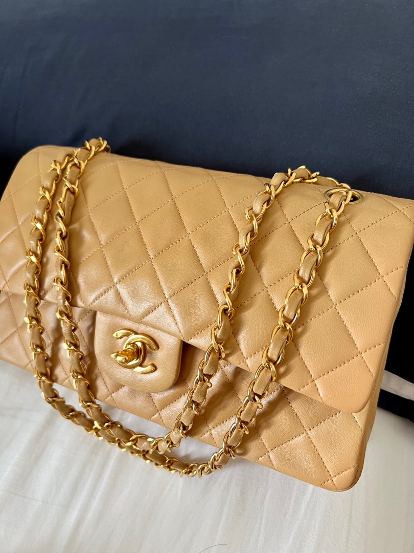Chanel Classic Flap Vintage 24k Gold Hardware, Luxury, Bags & Wallets on  Carousell