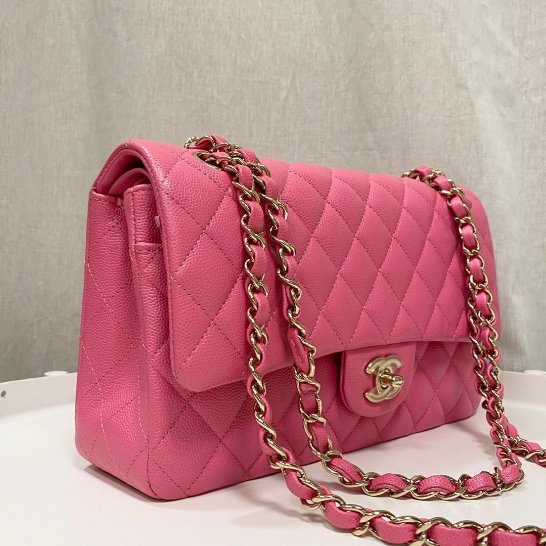 Chanel Barbie Pink Caviar Medium Classic Flap, Luxury, Bags & Wallets ...