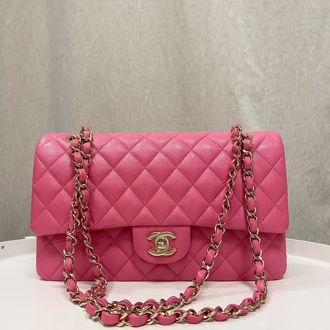 Chanel Barbie Pink Caviar Medium Classic Flap, Luxury, Bags