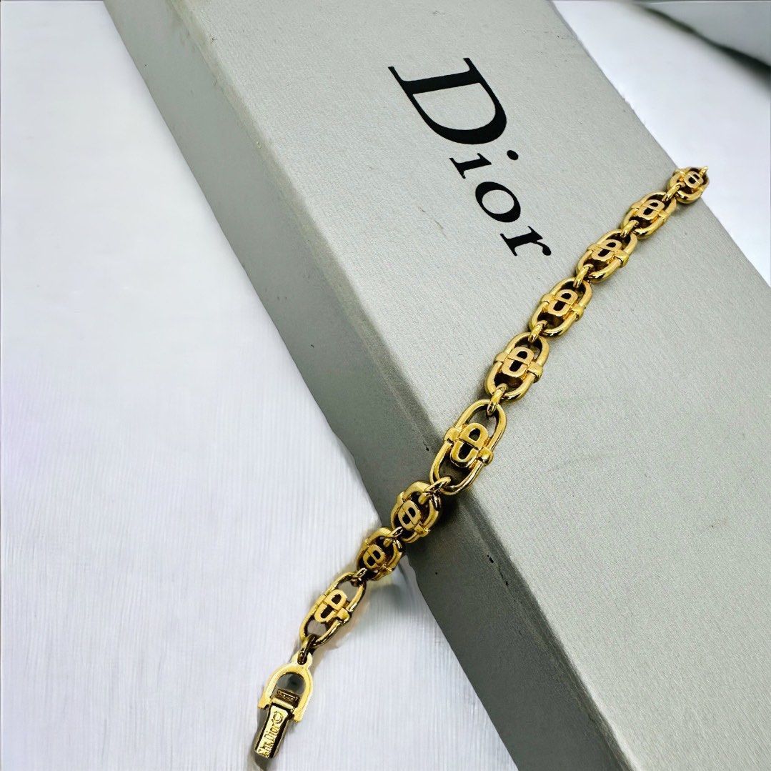 CHRISTIAN DIOR logo motif chain link bracelet, Luxury, Accessories on ...