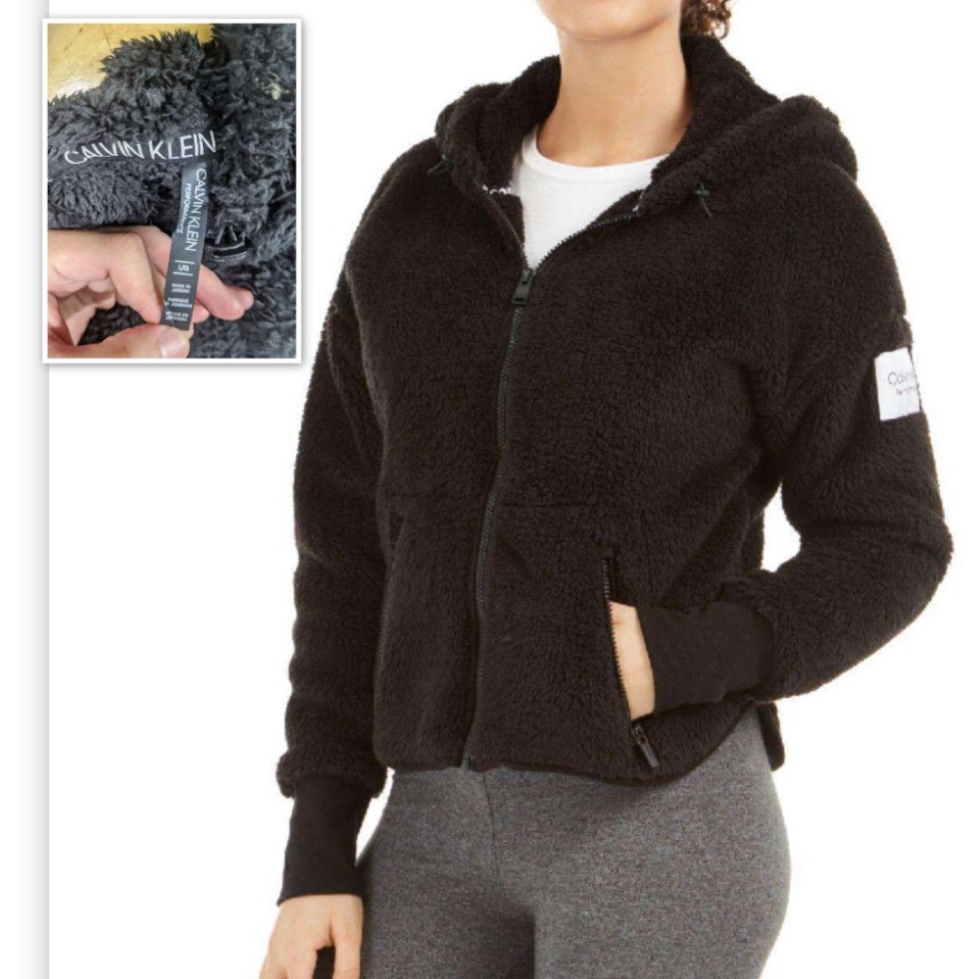 Freeong CK Calvin Klein fuzzy jacket serpha jaket Fesyen Wanita Pakaian Wanita Baju Luaran di Carousell
