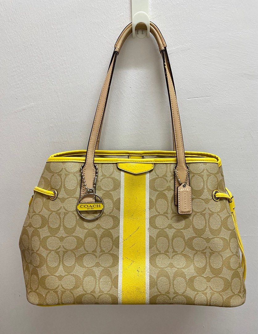 Coach signature drawstring carryall sales