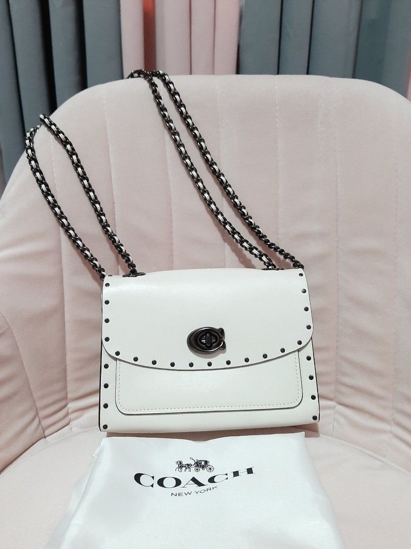 Coach parker 18 shop with rivets white