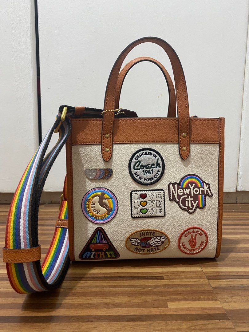 Coach Tote with Patches (coach pride collection), Women's Fashion, Bags