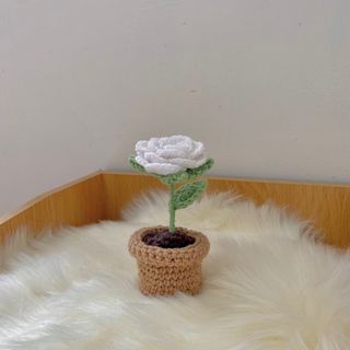 CROCHET POT ROSES BUNGA KAIT ROS