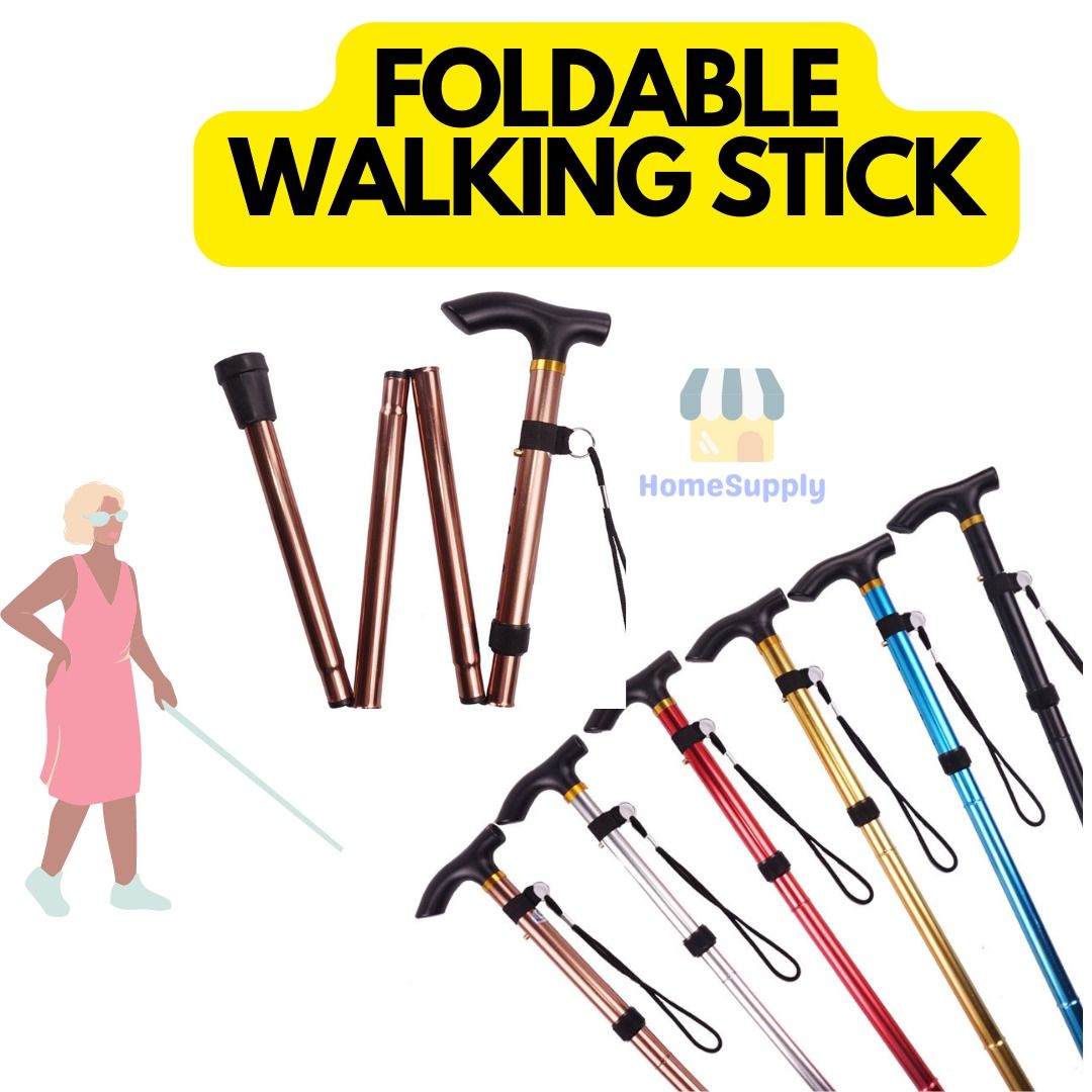Foldable Walking Stick For Elderly / Walking Cane, Health & Nutrition
