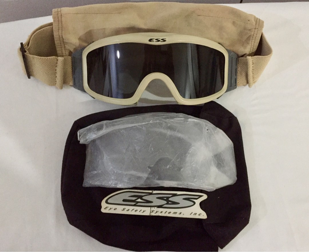 ESS STRIKER SERIES BALLISTIC GOGGLES AUTHENTIC USGI SET DESERT TAN TACTICAL MILSIM AIRSOFT