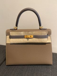Exclusive Collector’s item! Brand new Hermes Kelly 25 sellier HSS Etoupe/ Etain togo brushed ghw