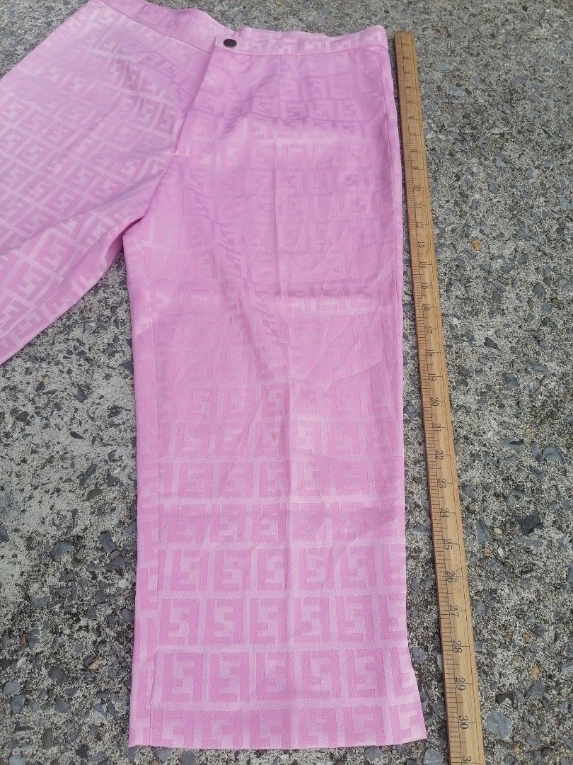 Fendi Pink Monogram Pink Capri Pants