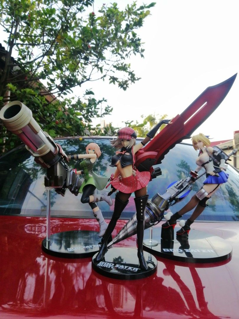 God Eater Set of 3 (Category: Figurines & Statues) located in Calamba. Submitted by sci_yan (Listing ID 1218515150, Image 2). Description: Daiba peg issue Alisa weapon end accessory missing Claire complete no issues good as new Pm for more pics.