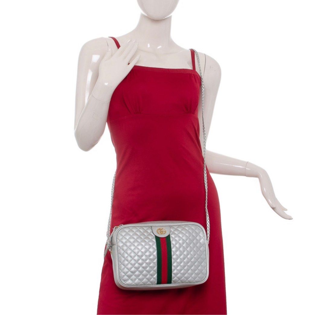 GUCCI Laminated Metallic Silver Crossbody Bag Luxury Bags Wallets on Carousell
