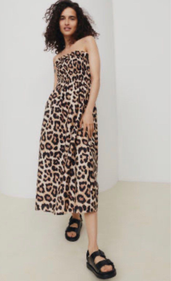 H&m cheetah shop print dress