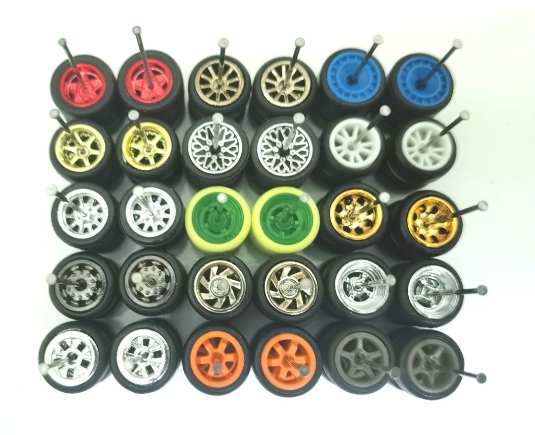 Hot Wheels 1/64 Diecast custom Tayar Getah Lot 15 set mix Rubber Wheels and rims, Hobbies & Toys