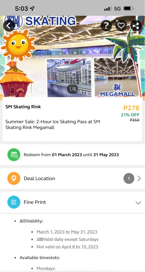 Ice skating SM MEGAMALL, Tickets & Vouchers, Local Attractions