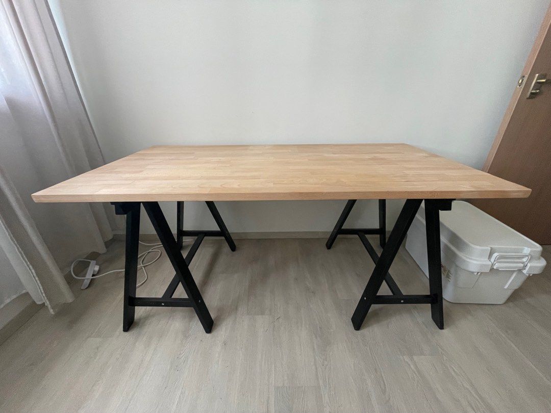 Ikea Gerton Table top with Trestle, Furniture & Home Living, Furniture