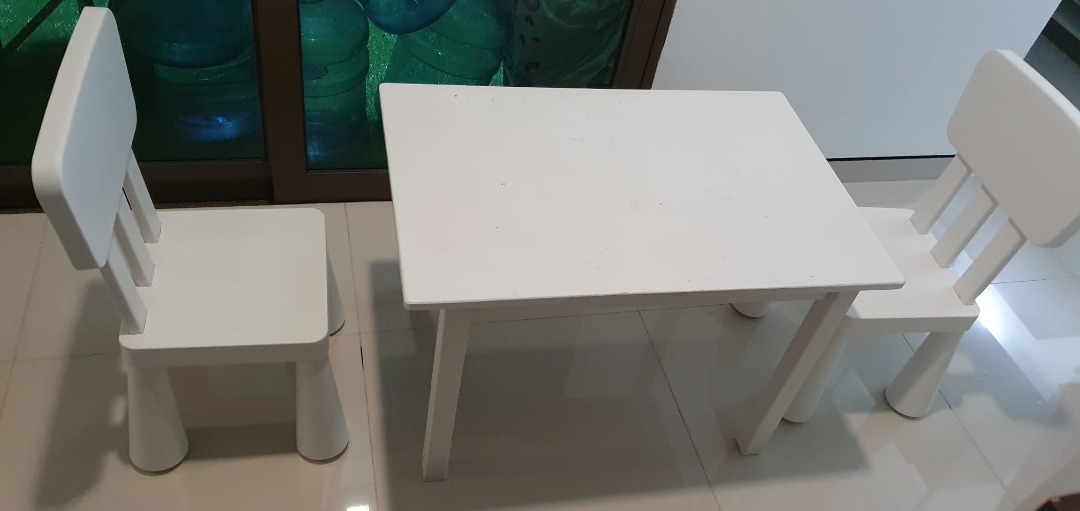Ikea Childrens Desk set with 2 chairs, Furniture & Home Living